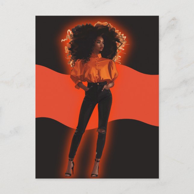 African American Black Queen Melanin Sista Shopp Postcard (Front)