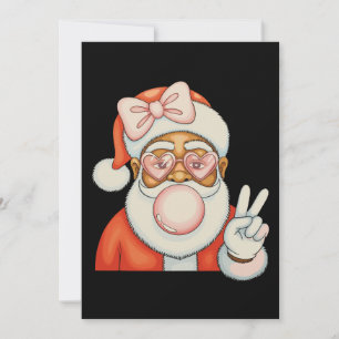 African American Black Santa Bubble Gum Christmas Holiday Card