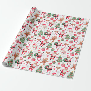 African American Black Santa Christmas  Wrapping Paper