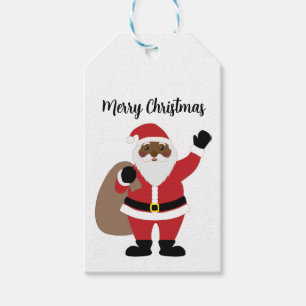 African American Black Santa Claus Gift Tags