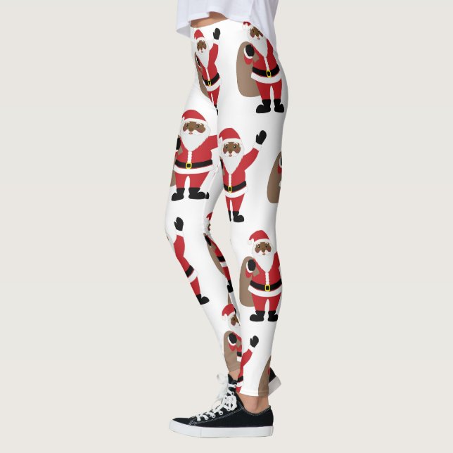  African American Black Santa Claus  Leggings (Left)