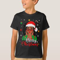 African American Black Woman Loc'd Girl Merry Chri