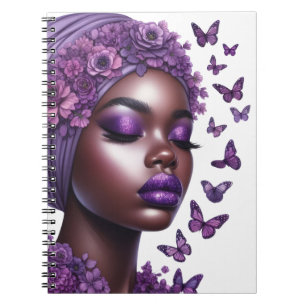 African American black woman melanin sista butterf Notebook