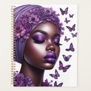 African American black woman melanin sista butterf Planner