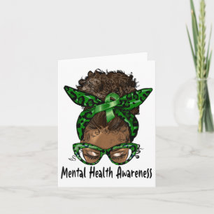 African American Black Woman Mental Health Awarene Card