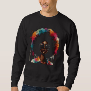 African American Black Women Queen Dripping Colorf Sweatshirt