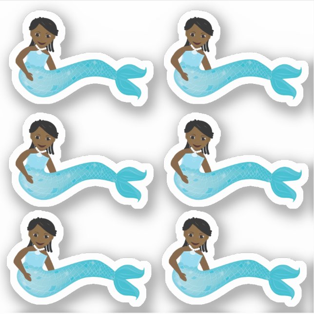 African American Blue Mermaid (Front)