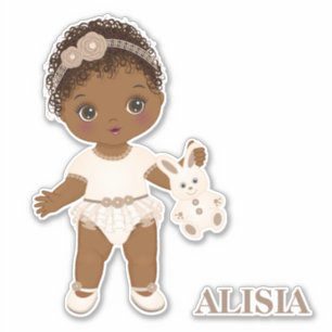 African American Boho Baby Girl Vinyl Sticker
