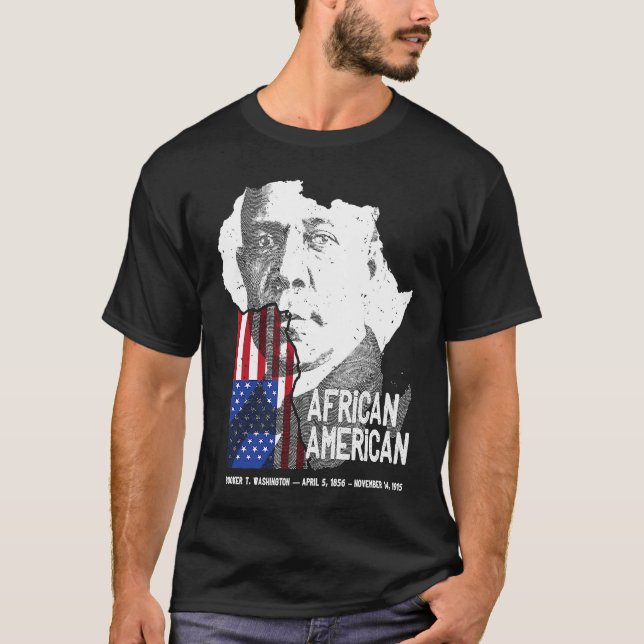 African American Booker T Washington Black History T-Shirt (Front)