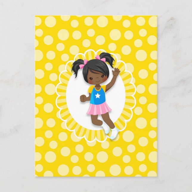 African American Bounce House Jumping Girl Postcard (Front)