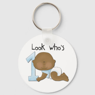 African American Boy 1st Birthday Tshirts and Gift Key Ring