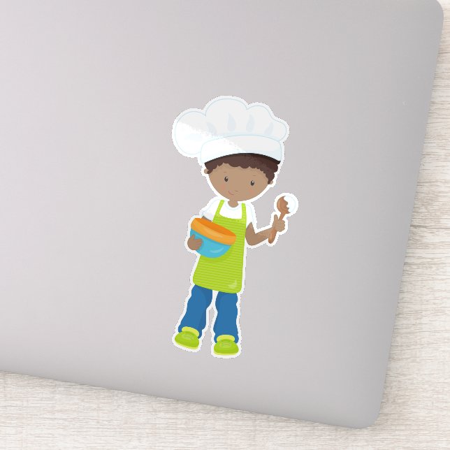 African American Boy, Baking, Baker, Bakery, Apron (Detail)
