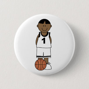 African American Boy Basketball 6 Cm Round Badge