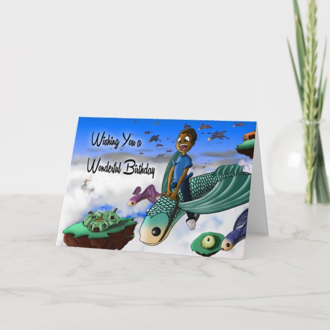 African American Boy Birthday Card (Front)