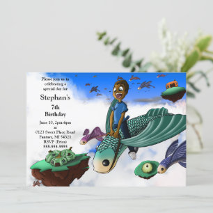 African American Boy Birthday Party  Invitation