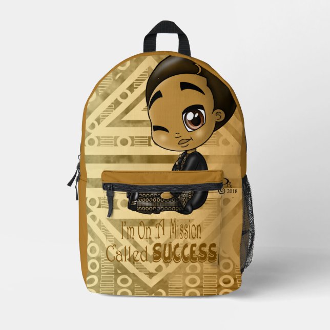 African American Boy Printed Backpack (Front)
