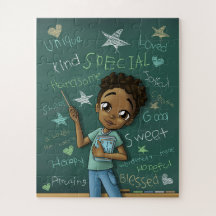 African American Boy with Affirmations
