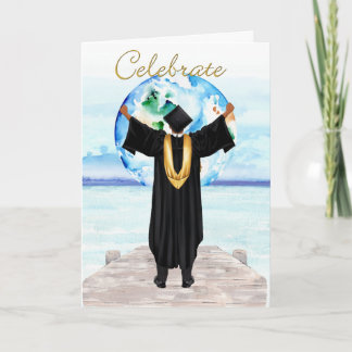 African American Boy's Graduation Card