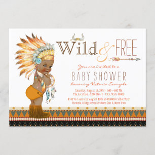 African American Boys Tribal Boho Baby Shower Invitation