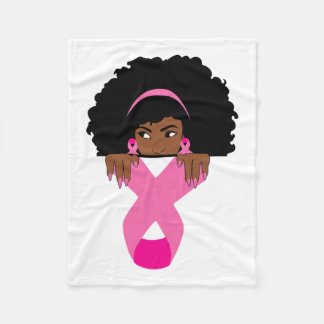African American Breast Cancer Awareness Black Wom Fleece Blanket