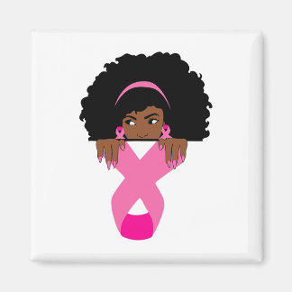 African American Breast Cancer Awareness Black Wom Magnet