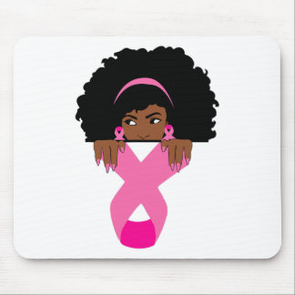 African American Breast Cancer Awareness Black Wom Mouse Mat