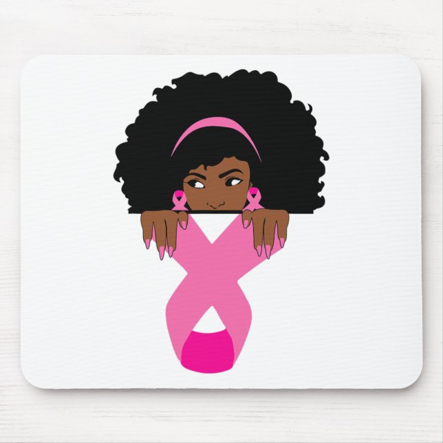 African American Breast Cancer Awareness Black Wom Mouse Mat (Front)