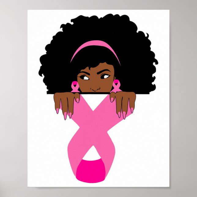African American Breast Cancer Awareness Black Wom Poster (Front)