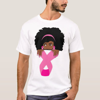 African American Breast Cancer Awareness Black Wom T-Shirt