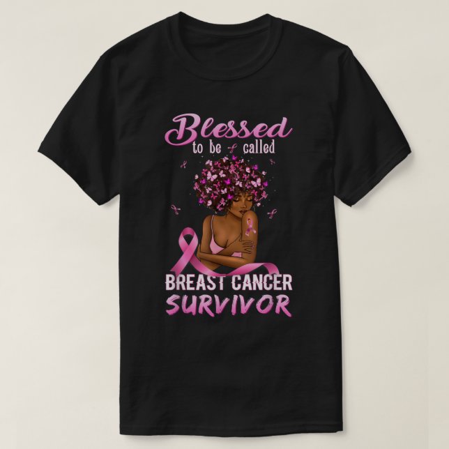 African American Breast Cancer Shirts Women Blesse (Design Front)