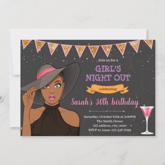 African American bridal bachelorette party Holiday Card (Front)