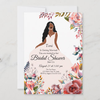 African American Bridal Shower Garden Invitation
