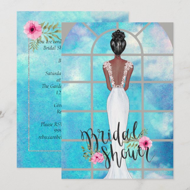 African American Bridal Shower Invitation (Front/Back)