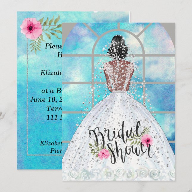 African American Bridal Shower Invitation (Front/Back)