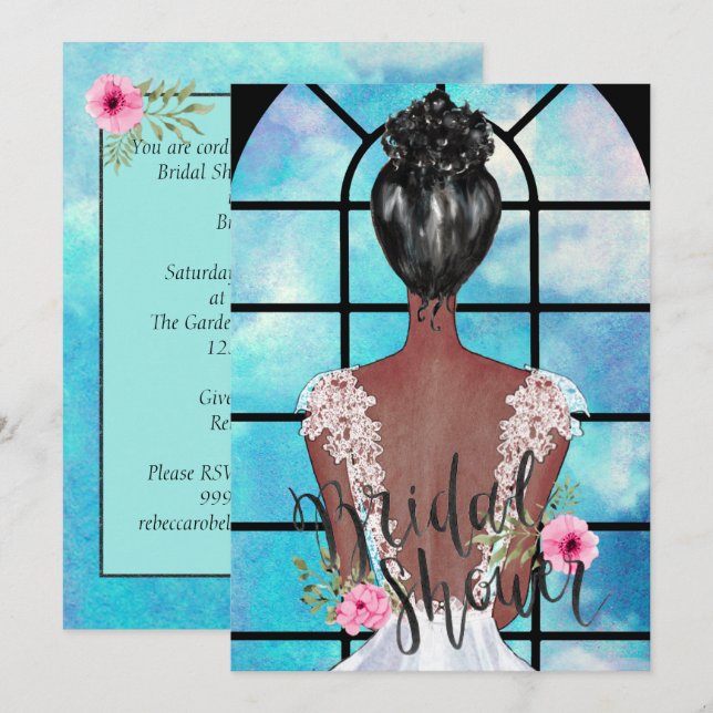 African American Bridal Shower Invitation (Front/Back)