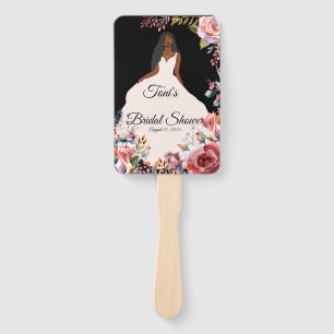 African American Bride Bridal Shower Fan