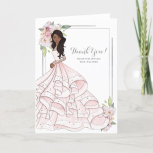 African American  Bride Bridal Shower Future Mrs Thank You Card