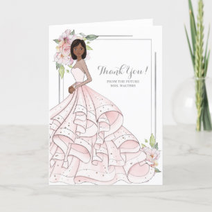 African American  Bride Bridal Shower Future Mrs Thank You Card
