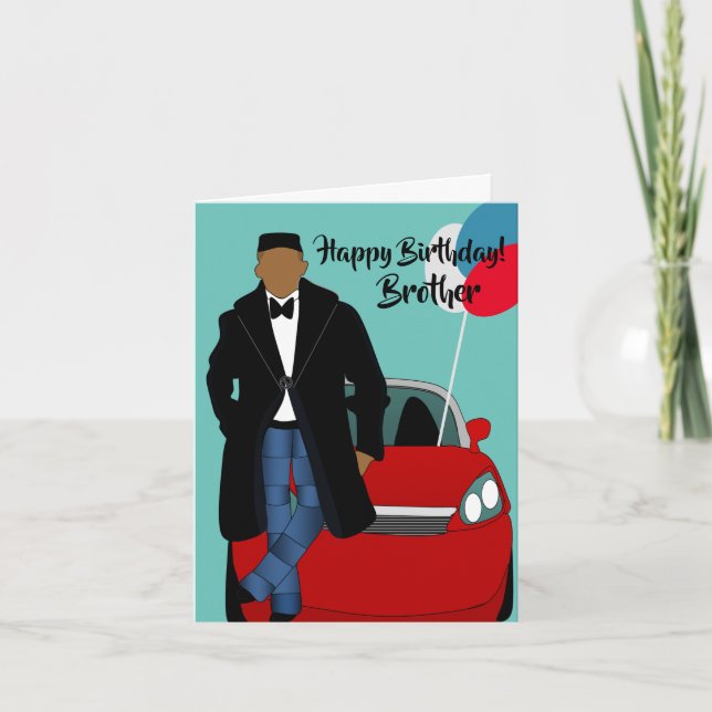 African American Brother Birthday Card (Front)