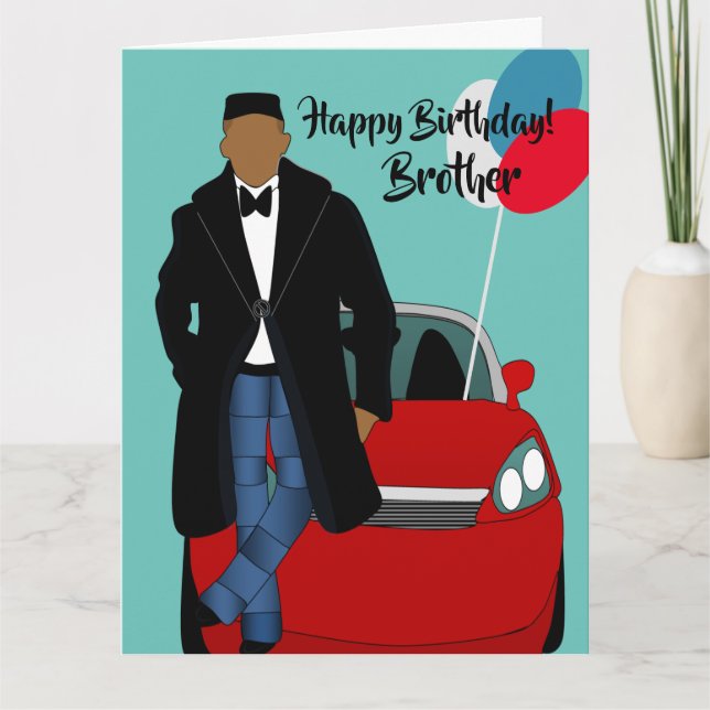 African American Brother Birthday Card (Front)