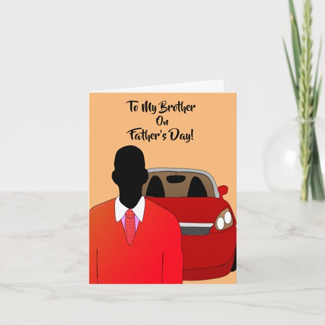 African American Brother Father's Day Suit & Tie  Card (Front)