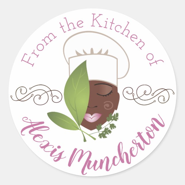 African American chef from the kitchen of sticker (Front)