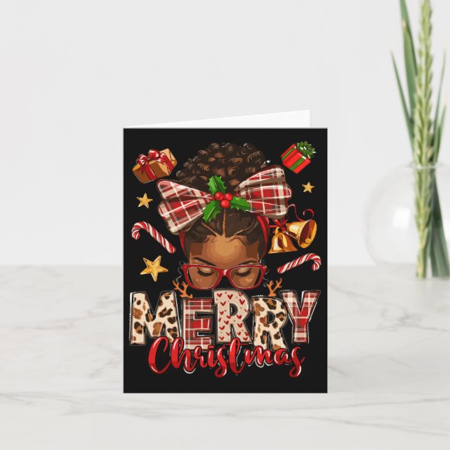 African American Christmas African Black Women Mum Card (Front)