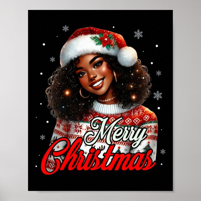 African American Christmas African Black Women Mum Poster (Front)