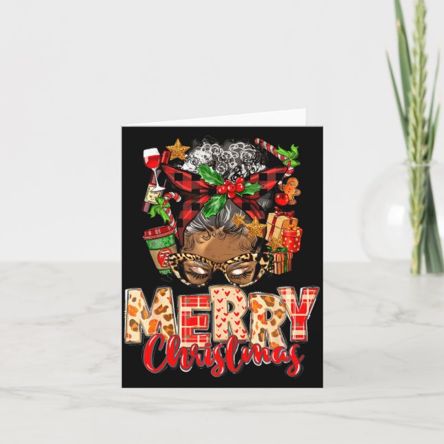African American Christmas African Black Xmas Mom  Card (Front)