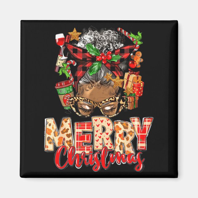 African American Christmas African Black Xmas Mom  Magnet (Front)