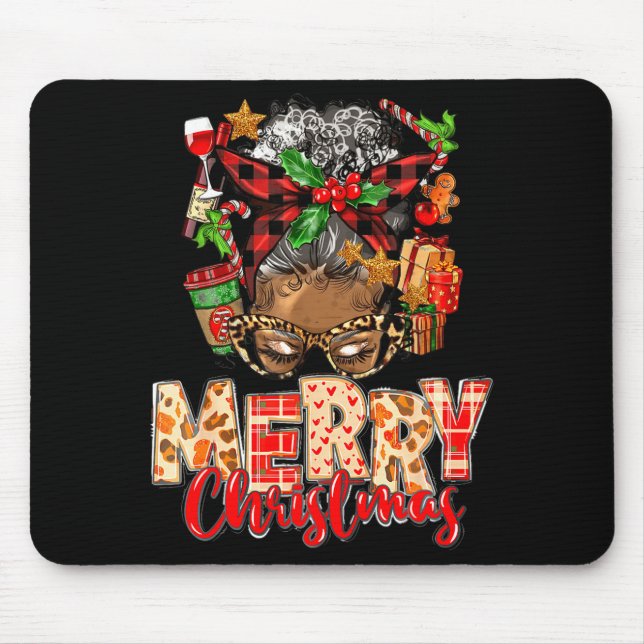African American Christmas African Black Xmas Mom  Mouse Mat (Front)