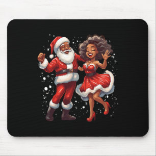 African American Christmas African Santa Mrs Claus Mouse Mat