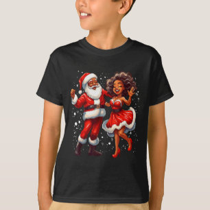African American Christmas African Santa Mrs Claus T-Shirt
