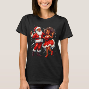 African American Christmas African Santa Mrs Claus T-Shirt